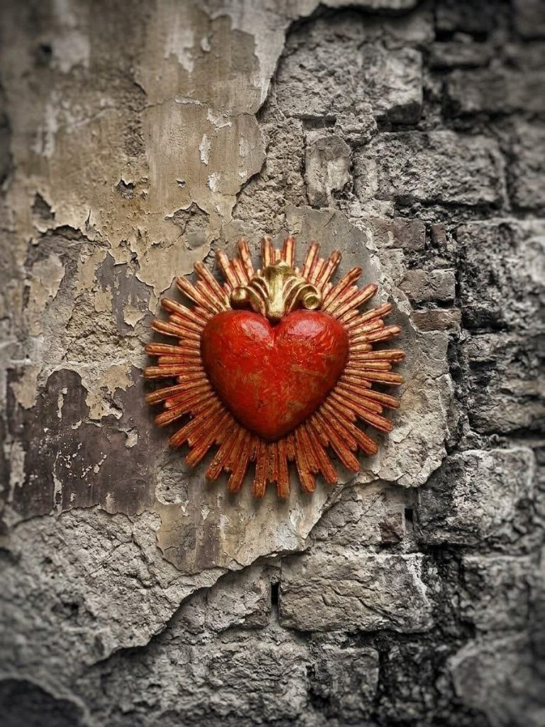 Sagrado Corazón, técnica mixta