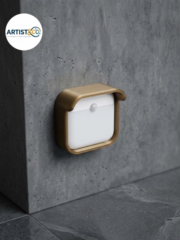 Luz de piso con sensor y visera antideslumbramiento