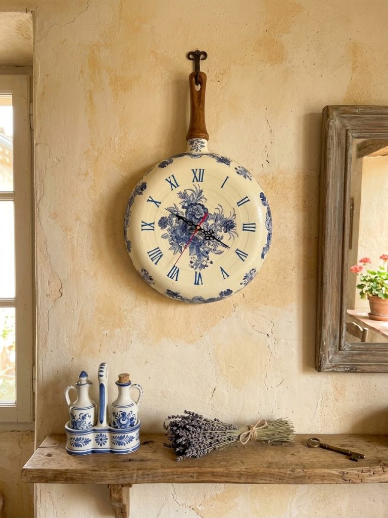 Reloj sartén, estilo provenzal VENDIDO